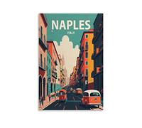 KTYWZ Plaque en étain rétro Naples Italie, décoration de rue pour la maison, art mural, cuisine, bar, pub, salle, ferme, garage, affiche rétro vintage, 30 x 40 cm