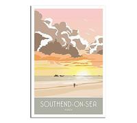 KTYWZ Plaque en étain rétro Southend-on-Sea Essex Sunrise Décoration pour la maison Art mural Cuisine Bar Pub Chambre Ferme Garage Vintage Rétro Affiche Plaque 15x30CM