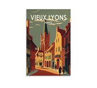 KTYWZ Plaque en étain rétro Vieux Lyon France Décoration pour maison Art mural Cuisine Bar Pub Chambre Ferme Garage Vintage Rétro Affiche Plaque 15x30cm