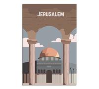 KTYWZ Plaque en métal, affiche, Jérusalem, Israël, Skyline, rétro, homme, caverne, bar, pub, hangar, cadeau fantaisie, plaque murale en aluminium, 30 x 40 cm