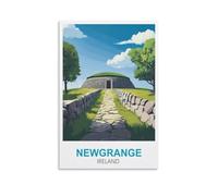 KTYWZ Plaque en métal, affiche Newgrange Irlande, rétro, homme, caverne, bar, pub, hangar, cadeau fantaisie, plaque murale en aluminium, 30 x 40 cm