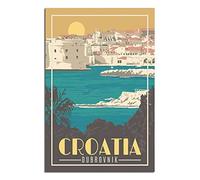 KTYWZ Plaque en métal Croatie Dubrovnik Décor Plaque en métal Voyage Art vintage Décoration murale Panneau pour maison Cuisine Bar Patio Cave Décoration drôle 20x30CM