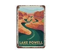 KTYWZ Plaque en métal, décor rétro, région pittoresque du lac Powell, art, maison, cuisine, bar, café, club, grotte, décoration murale, vintage, voyage, 30 x 40 cm