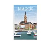 KTYWZ Plaque en métal décorative murale Dunkerque, France. Plaque murale rétro en métal à suspendre pour bar, pub, restaurant ou décoration d'intérieur. 30 x 40 cm.
