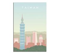 KTYWZ Plaque en métal décorative représentant la ville de Taipei, Taiwan. Plaque murale rétro en métal à suspendre pour bar, pub, restaurant ou décoration d'intérieur. 20 x 30 cm.