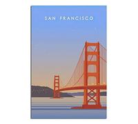 KTYWZ Plaque en métal décorative représentant le Golden Gate Bridge de San Francisco. Plaque murale rétro en métal à suspendre pour bar, pub, restaurant ou décoration d'intérieur. 30 x 40 cm.