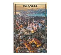 KTYWZ Plaque en métal décorative représentant un paysage d'Istanbul en Turquie. Plaque murale rétro en métal à suspendre pour bar, pub, restaurant ou décoration d'intérieur. 30 x 40 cm.