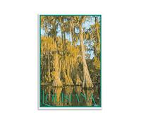 KTYWZ Plaque en métal décorative représentant une jungle de Louisiane. Plaque murale rétro en métal à suspendre pour bar, pub, restaurant ou décoration d'intérieur. 20 x 30 cm.