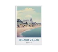 KTYWZ Plaque en métal « Dinard Villas France » - Décoration murale humoristique et rétro - Pour la maison, la cuisine, le bar, le club - 20 x 30 cm