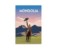 KTYWZ Plaque en métal Mongolie Prairie Cheval Rétro Décor Art Signe Maison Cuisine Bar Café Club Cave Décoration Murale Vintage Voyage Étain Signe 15x30CM