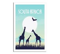 KTYWZ Plaque en métal représentant une girafe d'Afrique du Sud, décoration murale rétro amusante, pour la maison, la cuisine, le bar, le club, 20 x 30 cm