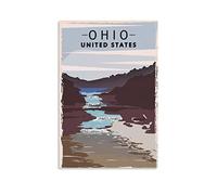 KTYWZ Plaque en métal rétro Ohio River, décoration murale pour la maison, la cuisine, le bar, le café, le club, la grotte, 30 x 30 cm