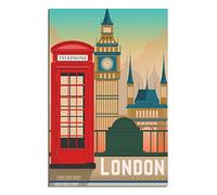 KTYWZ Plaque en métal vintage avec horizon de Londres, Angleterre, décoration murale en métal, pour bar, cuisine, pub, café, 30 x 40 cm