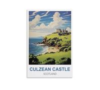 KTYWZ Plaque en métal vintage Château de Culzean Écosse 15 x 30 cm
