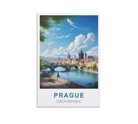KTYWZ Plaque en métal vintage Prague République tchèque pour homme, cave, maison, extérieur, ferme, chambre de fille, mariage, Saint-Valentin, 15 x 30 cm