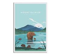 KTYWZ Plaque en métal vintage représentant le parc national du Mont Rainier, décoration murale rétro pour la maison, la cuisine, le bar, le café, le club, la grotte, 30 x 40 cm