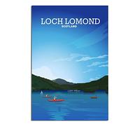 KTYWZ Plaque en métal vintage représentant un bateau écossais sur le Loch Lomond, pour jardin et cuisine, décoration murale inspirante pour la maison, la cuisine, le bar, le club, 30 x 40 cm