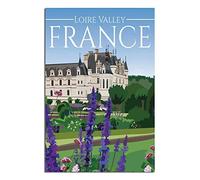 KTYWZ Plaque en métal vintage représentant un château de la vallée de la Loire, un jardin ou une cuisine, décoration murale inspirante pour la maison, la cuisine, le bar ou le club, 30 x 30 cm