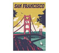 KTYWZ Plaque en métal vintage San Francisco Golden Gate Bridge, affiche de jardin et de cuisine, panneau inspirant, décoration murale pour la maison, la cuisine, le bar, le club, 20 x 30 cm
