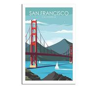 KTYWZ Plaque en métal vintage San Francisco Golden Gate Bridge, décoration murale en métal pour bar, cuisine, pub, café, 30 x 30 cm