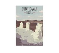 KTYWZ Plaque humoristique en étain Chhattisgarh Inde, affiche murale, décoration de jardin, maison, salle de bain, cuisine, café, Halloween, Noël, 15 x 30 cm