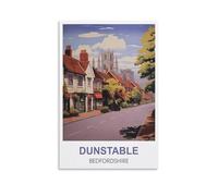 KTYWZ Plaque humoristique en étain Dunstable Bedfordshire, art mural, décoration de jardin, maison, salle de bain, cuisine, café, Halloween, Noël, 30 x 40 cm