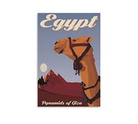KTYWZ Plaque métallique vintage en étain représentant les pyramides de Gizeh, coucher de soleil en Égypte, affiche murale rétro en métal pour décoration de maison, club, jardin, 30 x 30 cm