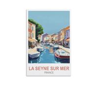 KTYWZ Plaque métallique vintage La Seyne-sur-Mer, France, style rétro, personnalisable, pour mur, extérieur, intérieur, rue, bureau, 20 x 30 cm