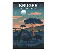 KTYWZ Plaque métallique vintage style Afrique du Sud Parc national Kruger Idéal pour pub, abri de jardin, bar, bureau, caverne d'homme, maison, chambre, salle à manger, cuisine, cadeau 20 x 30 cm