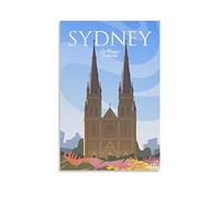 KTYWZ Plaque murale rétro vintage en étain, cathédrale Sainte-Marie de Sydney, décoration murale en métal, plaque décorative en étain, affiche pour la maison et la cuisine, 30 x 40 cm