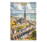 KTYWZ Plaque murale rétro vintage en étain Cobh Irlande Skyline Décoration murale en métal Plaque décorative en étain Art Plaque Poster pour la maison Cuisine 20x30cm