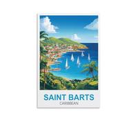 KTYWZ Plaque murale rétro vintage en métal Saint-Barthélemy, Caraïbes, décoration murale, plaque décorative en étain, affiche pour la maison et la cuisine, 30 x 40 cm