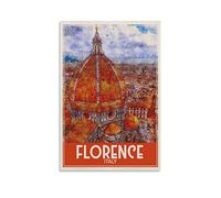 KTYWZ Plaque murale vintage en métal, affiche de la cathédrale de Santa Maria Del Fiore à Florence, cadeau fantaisie pour cuisine et bar, décoration murale en aluminium, 15 x 30 cm
