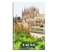 KTYWZ Plaque murale vintage en métal, affiche de Majorque, Palma, Espagne, cuisine, bar, cadeau fantaisie, plaque décorative murale en aluminium, 30 x 40 cm