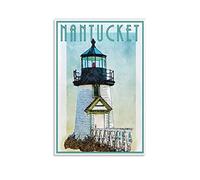 KTYWZ Plaque murale vintage en métal, affiche phare de Nantucket, cuisine, bar, cadeau fantaisie, plaque décorative murale en aluminium, 30 x 30 cm