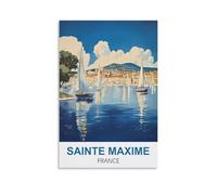 KTYWZ Plaque murale vintage en métal, affiche Sainte Maxime, France, cuisine, bar, cadeau fantaisie, plaque décorative murale en aluminium, 20 x 30 cm