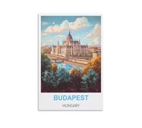 KTYWZ Plaque murale vintage en métal, Budapest, Hongrie, décoration murale en métal pour bar, cuisine, pub, café, 30 x 30 cm