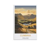 KTYWZ Plaque murale vintage en métal Cumbria, Angleterre, idéale pour une salle de jeux, une maison, une ferme, une chambre de fille,(30 x 40 cm).