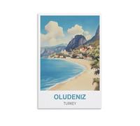 KTYWZ Plaque murale vintage en métal Oludeniz Turquie, idéale pour un mariage, la Saint-Valentin, une caverne, une maison, un extérieur, une ferme ou une chambre de fille, 30 x 30 cm