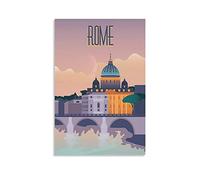 KTYWZ Plaque murale vintage en métal représentant le coucher de soleil à Rome, Italie, pour homme, cave, maison, extérieur, ferme, chambre de fille, mariage, Saint-Valentin, 20 x 30 cm