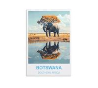 KTYWZ Plaque murale vintage rétro en métal, motif Botswana, Afrique australe, 15 x 30 cm. Décoration murale idéale pour la maison, l'atelier, le bar, le club, le restaurant ou le café.