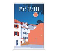 KTYWZ Plaques en étain amusantes Pays Basque français, affiche murale, art de jardin, maison, plaque pour salle de bain, cuisine, café, mur, décoration d'Halloween et de Noël, 15 x 30 cm