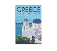 KTYWZ Plaques en métal vintage Grèce Santorin Côte Idéal pour Pub Abri Bar Bureau Homme Cave Maison Chambre Salle à manger Cuisine 20x30CM