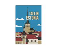 KTYWZ Plaques en métal vintage Tallinn, Estonie, plaque en métal rétro, affiche murale pour décoration de maison, club, jardin, 20 x 30 cm