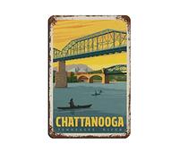 KTYWZ Plaques en tôle humoristiques Chattanooga Tennessee River Travel Plaques en tôle rétro Bar Pub Diner Café Maison Salle de bain et chambre Art 30 x 40 cm