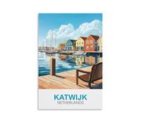 KTYWZ Plaques métalliques vintage Katwijk, Pays-Bas. Accessoires muraux vintage pour la maison, la cuisine, un club ou un bar. 30 x 40 cm.