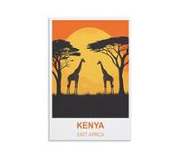 KTYWZ Plaques métalliques vintage Kenya Afrique de l'Est - Accessoires muraux vintage pour la maison, la cuisine, le bar ou tout autre lieu de détente - 15 x 30 cm