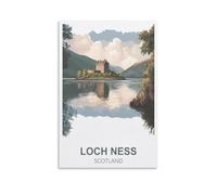 KTYWZ Plaques métalliques vintage Loch Ness Écosse, idéales pour pub, cabanon, bar, bureau, garage aménagé, chambre, salle à manger, cuisine, 20 x 30 cm