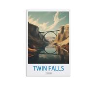 KTYWZ Plaques métalliques vintage Twin Falls, Idaho. Idéales pour pub, cabanon, bar, bureau, garage aménagé, chambre, salle à manger, cuisine. 30 x 40 cm.