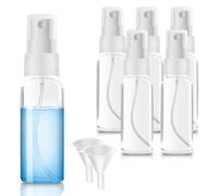 KU Flacon Spray Vide 6 x 50ml, Mini Flacons Vaporisateur Parfum Rechargeables à Brouillard Fin - Flacon Transparent pour Eau, Alcool et Parfum